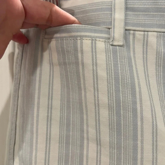 GAP Wide-leg Crop High Rise Chinos Blue and White Stripe - Picture 9 of 15